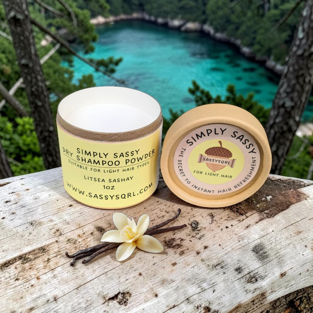 Simply Sassy Dry Shampoo Powder – Litsea Sashay Travel Size for Light Hair (1 oz)
