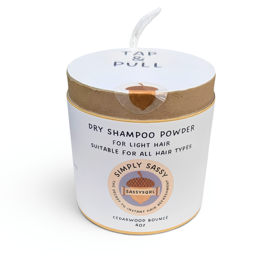 Simply Sassy Dry Shampoo Powder – Cedarwood Bounce for Light Hair (4 oz)