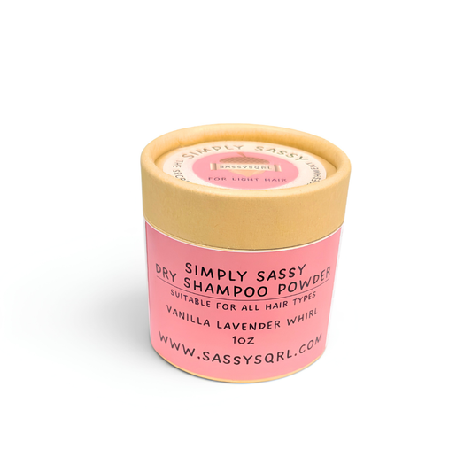 Simply Sassy Dry Shampoo Powder – Vanilla Lavender Whirl Travel Size for Light Hair (1 oz)