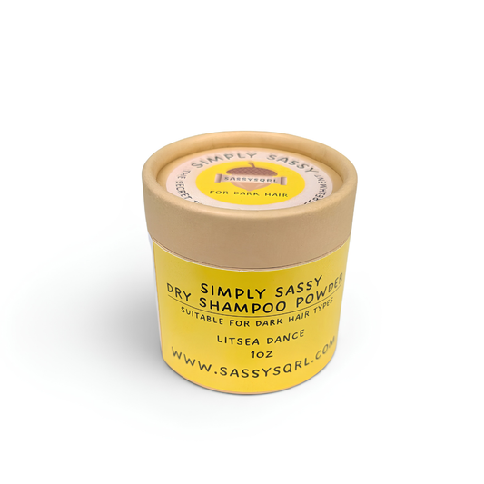 Simply Sassy Dry Shampoo Powder – Litsea Dance Travel Size for Dark Hair (1 oz)