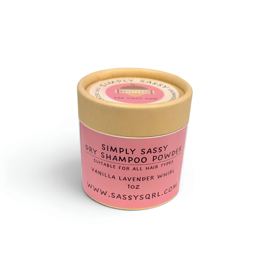 Simply Sassy Dry Shampoo Powder – Vanilla Lavender Whirl Travel Size for Light Hair (1 oz)