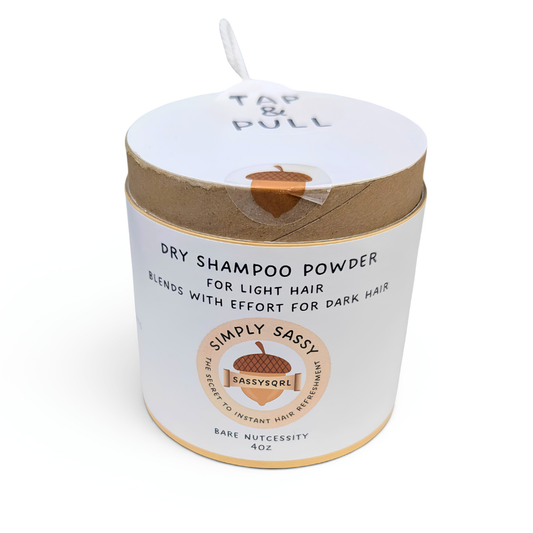 Simply Sassy Dry Shampoo Powder – Bare Nutcessity Unscented (4 oz)