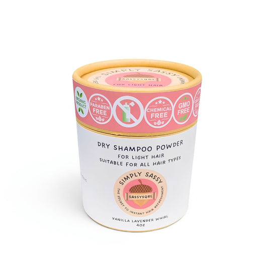 Simply Sassy Dry Shampoo Powder – Vanilla Lavender Whirl for Light Hair (4 oz)