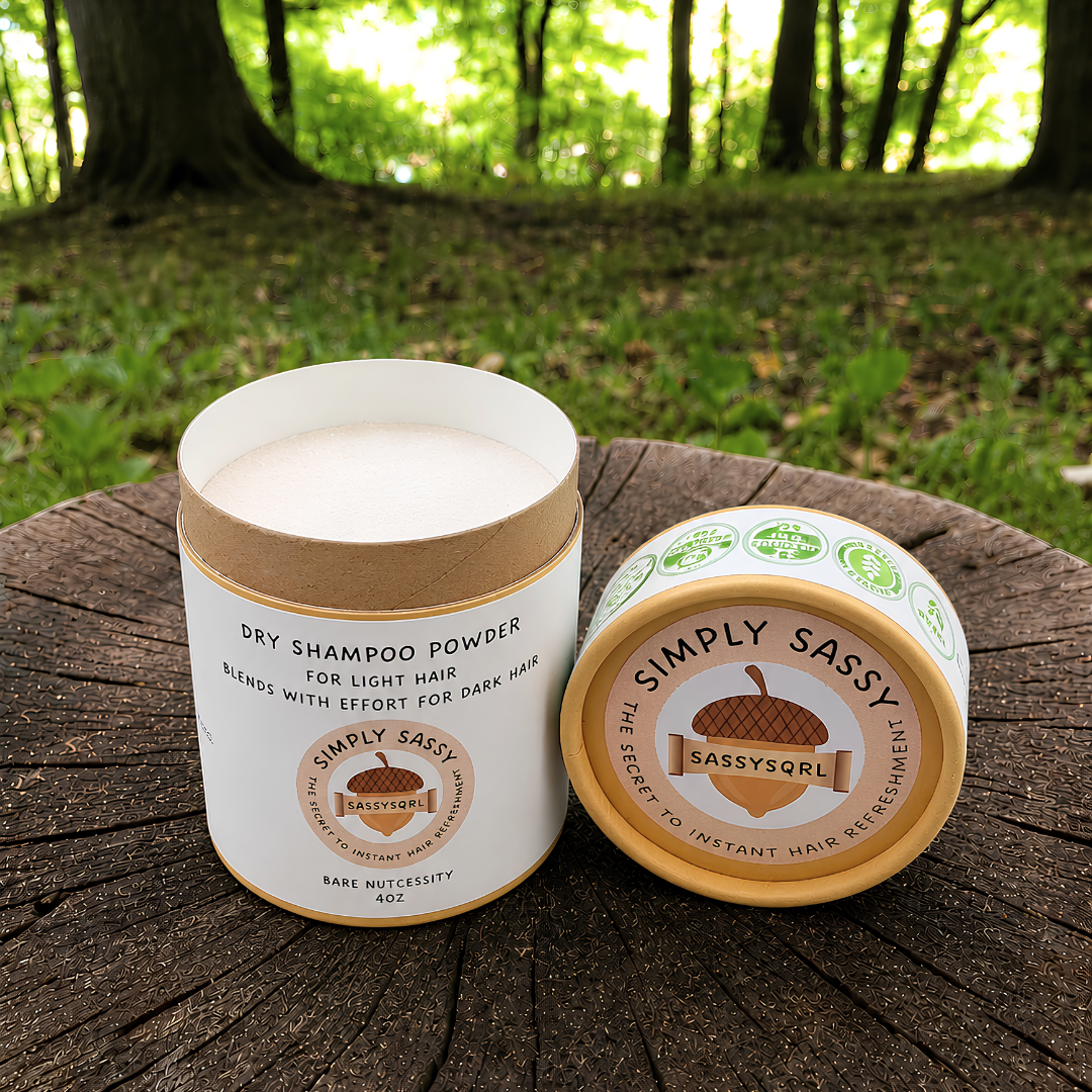 Simply Sassy Dry Shampoo Powder – Bare Nutcessity Unscented (4 oz)