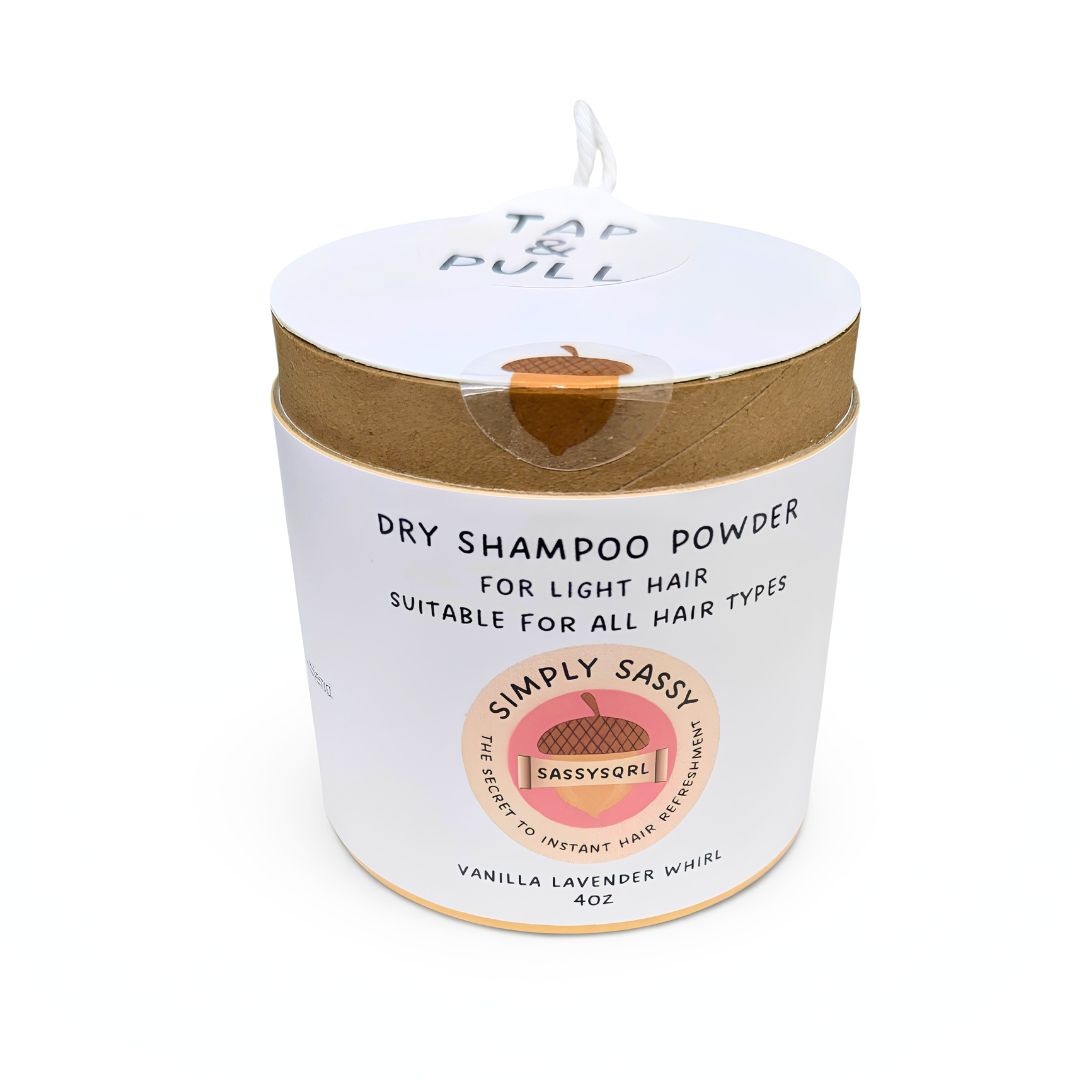 Simply Sassy Dry Shampoo Powder – Vanilla Lavender Whirl for Light Hair (4 oz)
