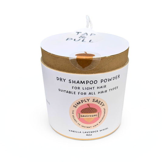 Simply Sassy Dry Shampoo Powder – Vanilla Lavender Whirl for Light Hair (4 oz)