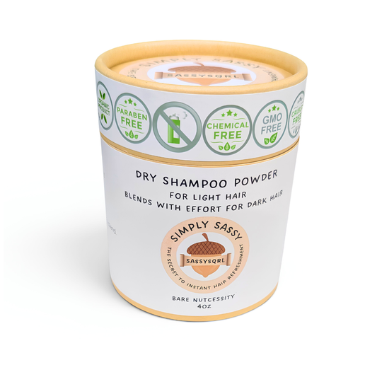 Simply Sassy Dry Shampoo Powder – Bare Nutcessity Unscented (4 oz)