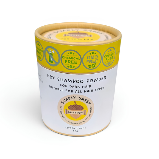 Simply Sassy Dry Shampoo Powder – Litsea Dance for Dark (4 oz)