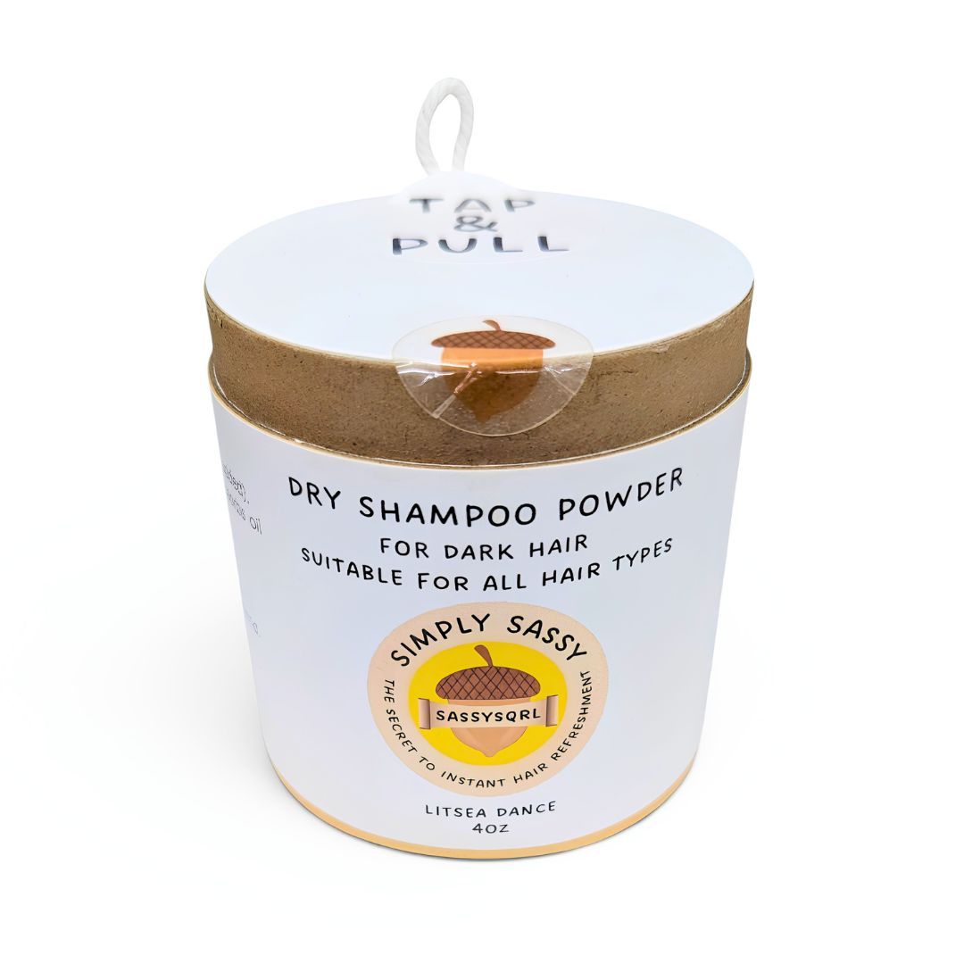 Simply Sassy Dry Shampoo Powder – Litsea Dance for Dark (4 oz)