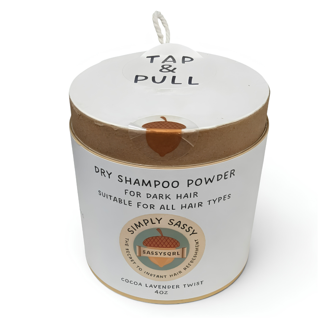 Simply Sassy Dry Shampoo Powder – Cocoa Lavender Twist for Dark Hair (4 oz)