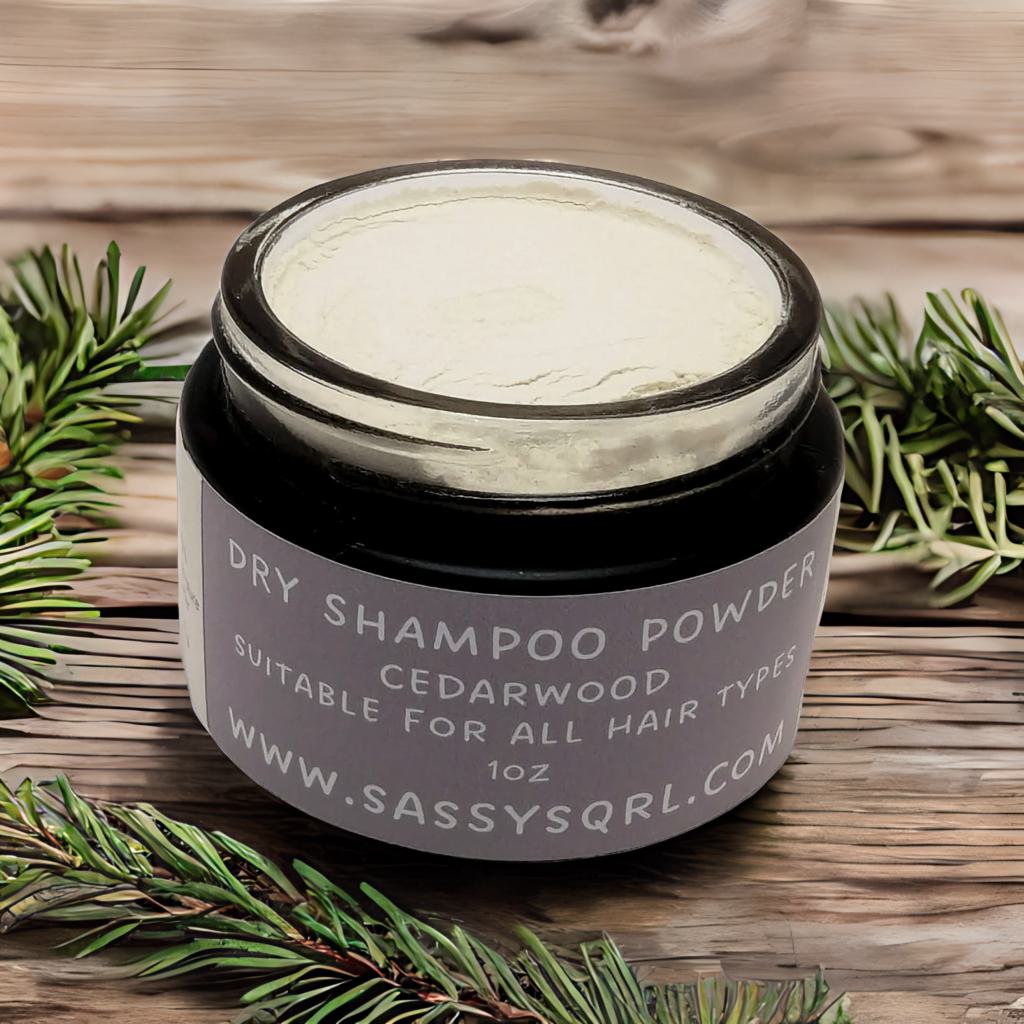 1 oz Simply Sassy Dry Shampoo Powder for Light Hair – Cedarwood Scent