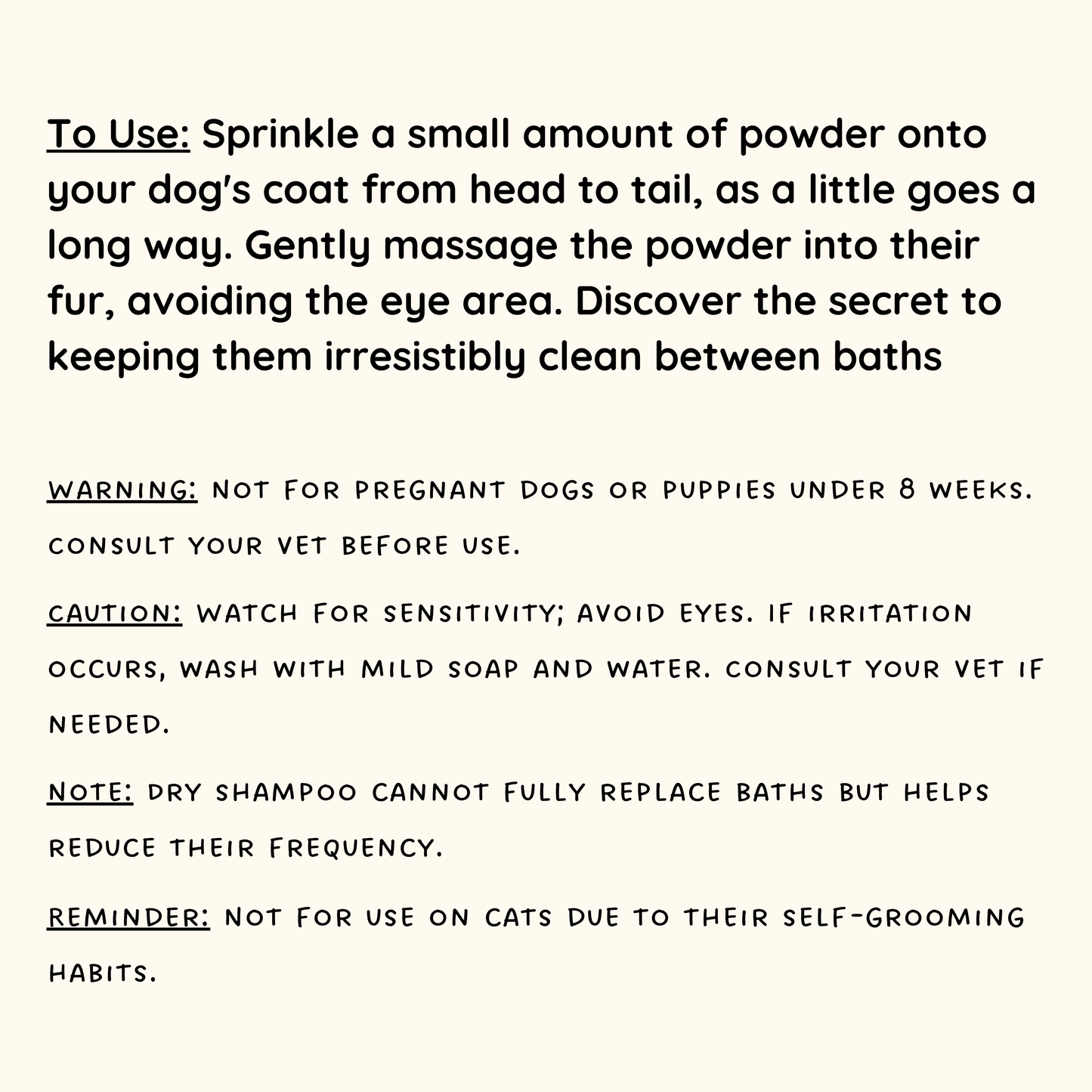 Economy Size - Simply Sassy Doggie Dry Shampoo Powder